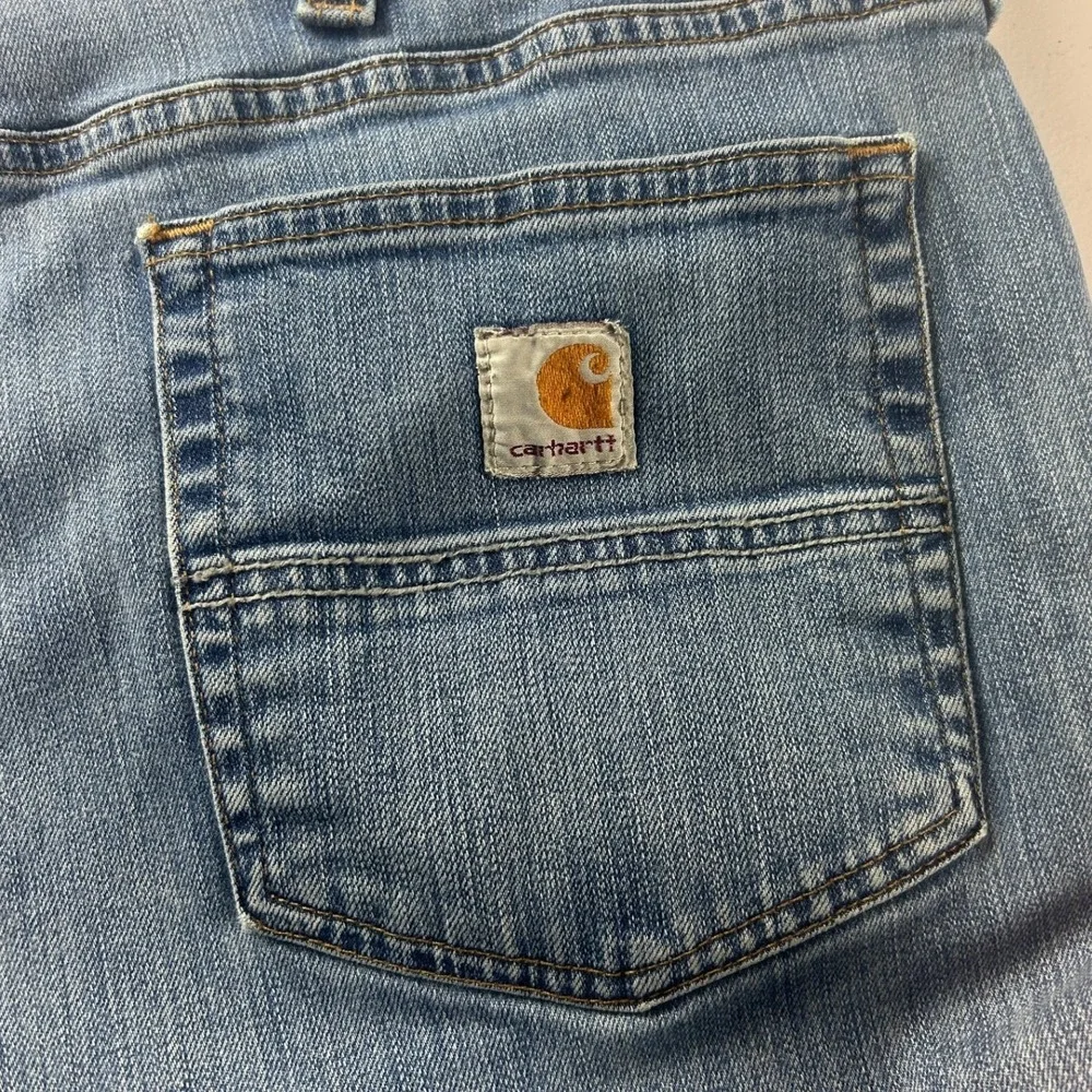 Carhartt 102804 Mens 42x30 Relaxed Fit Straight Leg Blue Stretch Denim Jeans - Picture 14 of 15